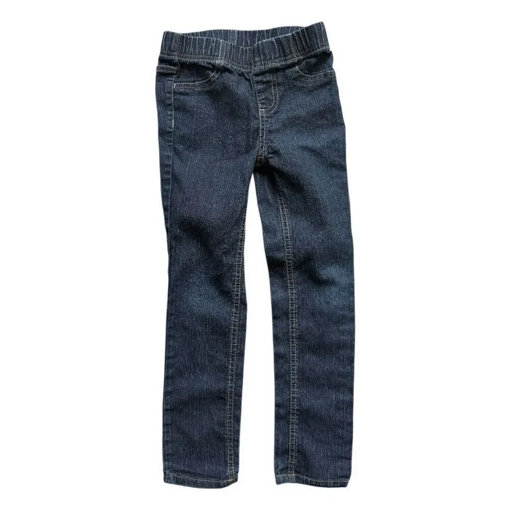 Youth Girls Cherokee Sparkle Pull On Dark Rinse Skinny Jeans - Sz 5